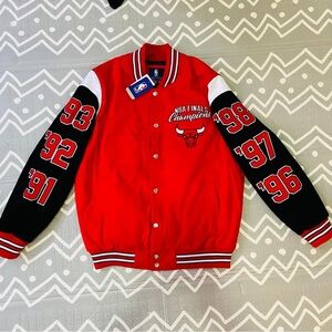 Vintage Retro Chicago bulls champions embroidered thick varsity bomber jacket